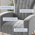 thumbnail image 4 of BELLEZE Modern Wingback Accent Lounge Arm Chairs Set of 2 - Kinsley (Gray), 4 of 7