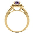 thumbnail image 4 of 1.3125 ct Round Cut Simulated Alexandrite Halo Engagement Ring for Women in 18K Yellow Gold, 4 of 5