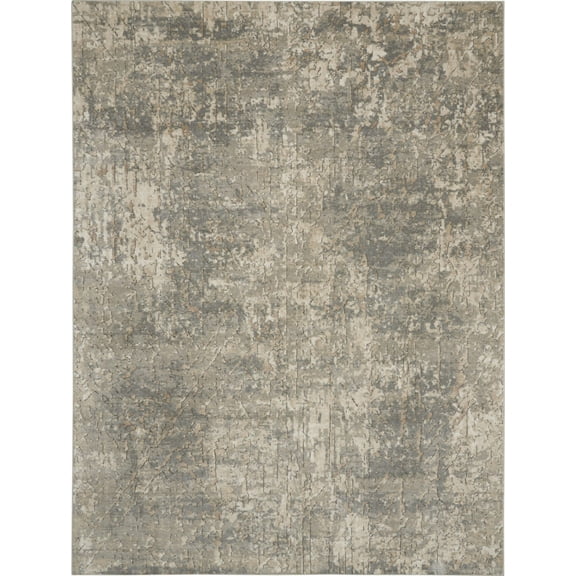 7' X 10' Beige and Gray Abstract Power Loom Area Rug