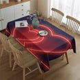 thumbnail image 3 of Nappe de Table Rouge Love Heart pour la Saint-Valentin, Nappe Résistante aux Plis en Polyester, Nappe Réutilisable et Imperméable pour Décorations de Fête de Mariage, Anniversaire, Thé (Rectangulaire, 60x84 Pouces), 3 of 5