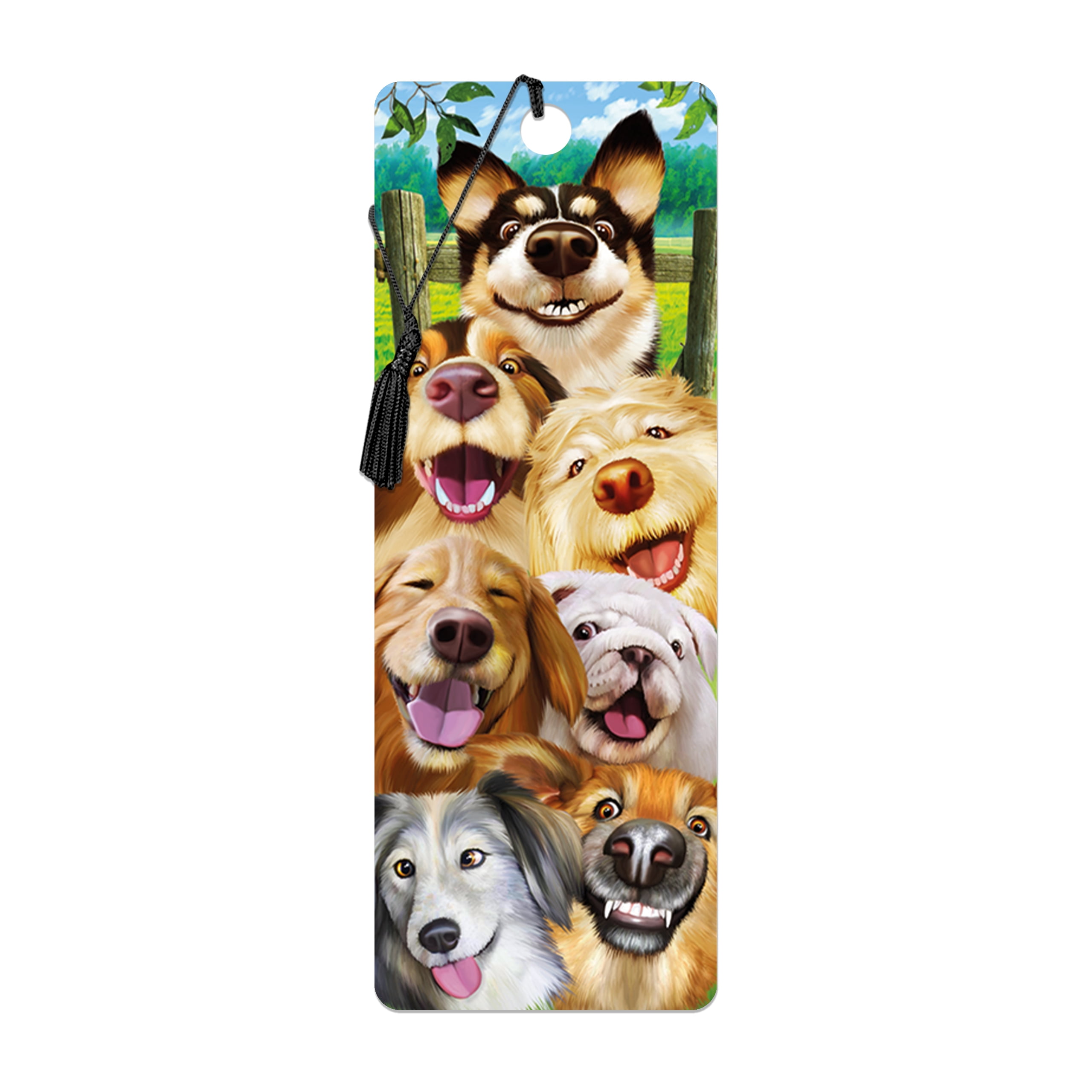 Canine Selfie from Deluxebase A Dog Bookmark with lenticular 3D Artwork Licensed from Renowned Artist Michael Searle 3D LiveLife Bookmark
