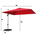 thumbnail image 2 of Gymax Parasol de Patio Suspendu Déporté Carré 10 Pi Inclinaison 360 Degrés Rouge, 2 of 10
