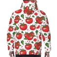 thumbnail image 7 of Naloa Hand Drawn Tomatoes Men's Casual Hooded Collar Drawstring Hoodies Pullover Sweatshirts Casual Long Sleeve Shirts-Large, 7 of 7