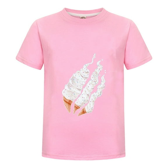 Ice Cream Melting Cone Scratch Kids Preston Playz Shirt – Gamer-Style Fire Tee for Boys Girls Short Sleeve Summer Top