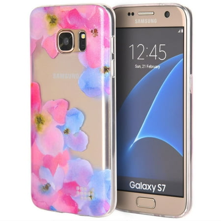 Insten Be Enchanted TPU IMD Rubber Skin Gel Back Shell Case For Samsung Galaxy S7 - Pink/Purple