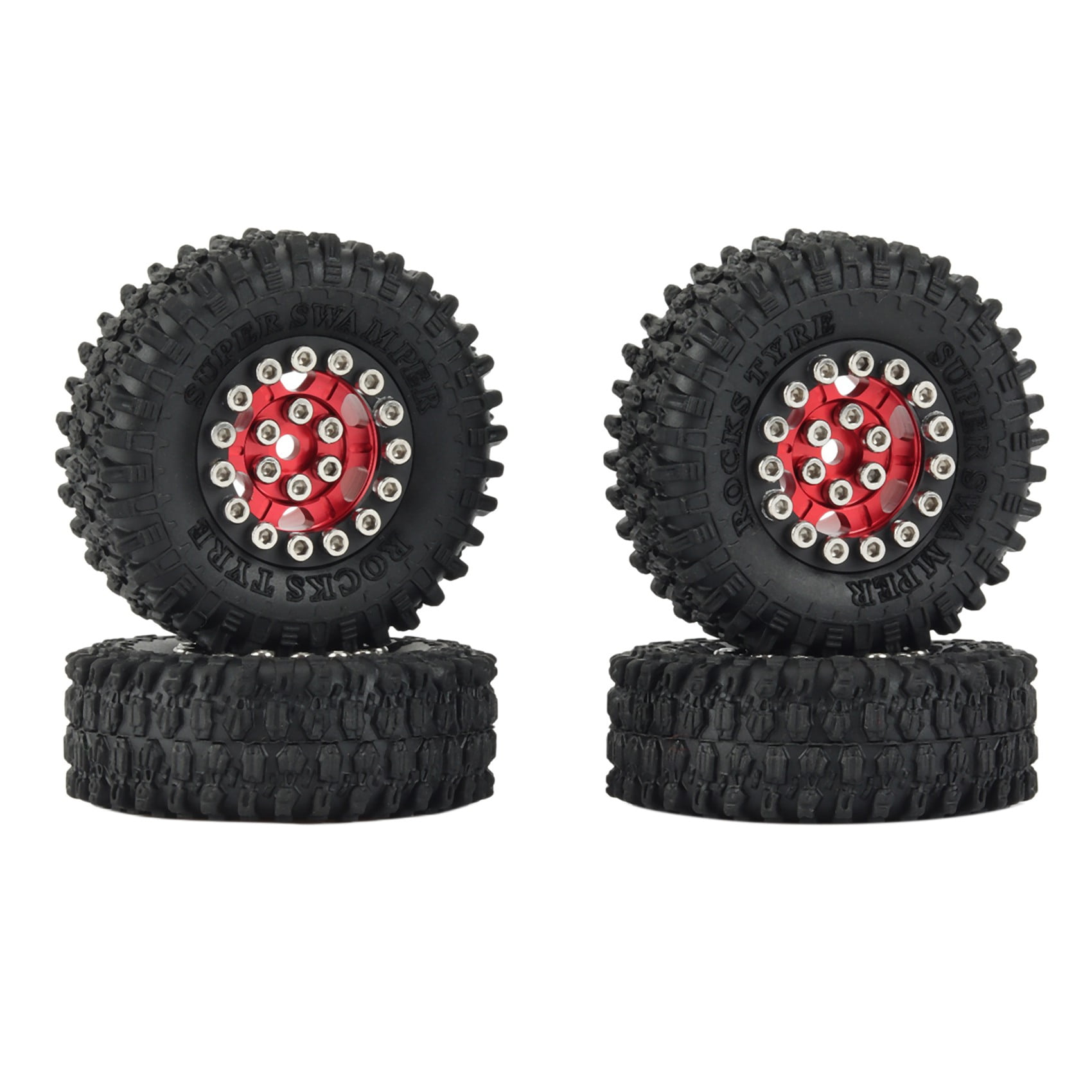 INJORA 1.0inch Crawler Tires 4pcs RC Rubber Wheel Tyres for 1:24 RC Crawler Axial SCX24 90081 AXI00001 AXI00002