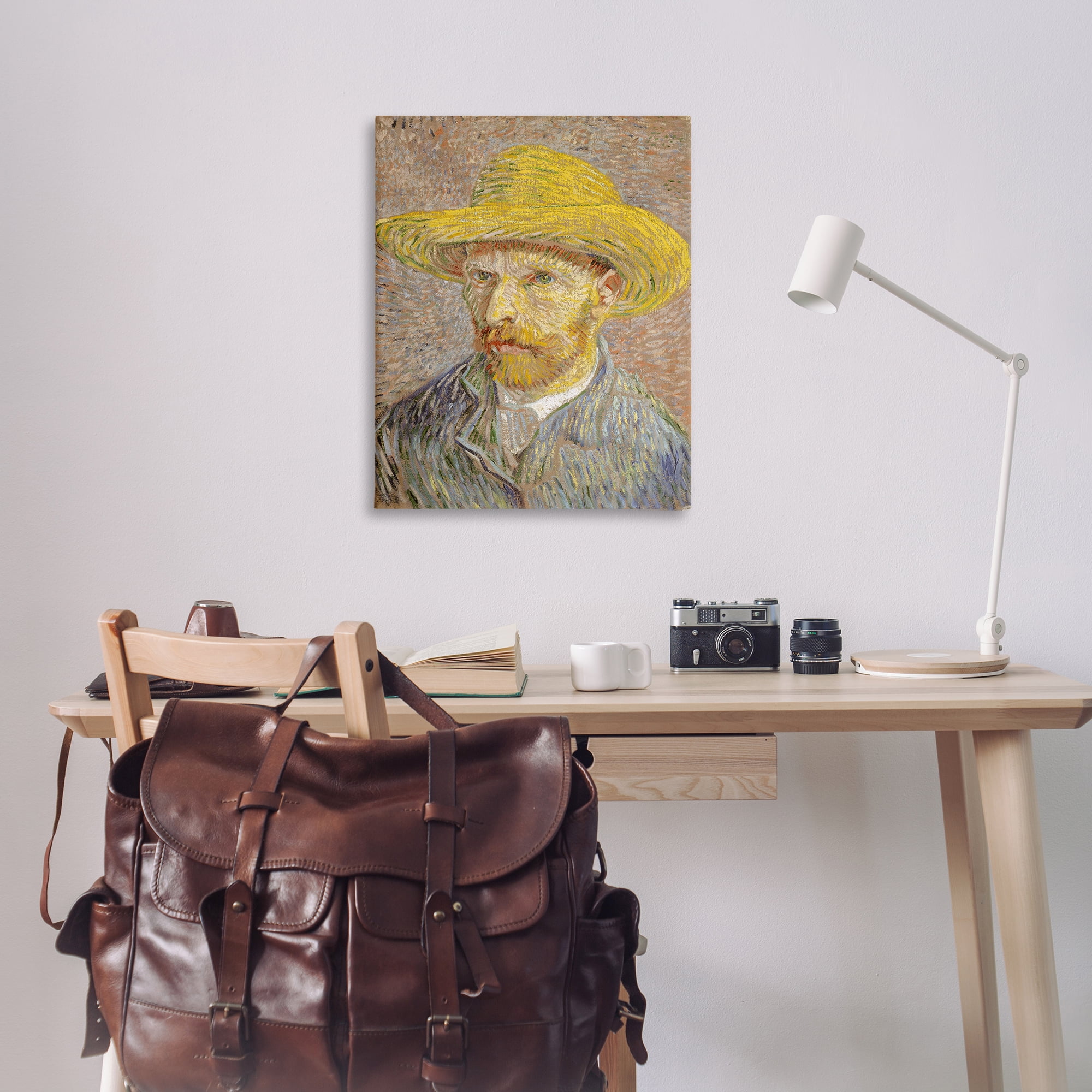Stupell Industries Van Gogh Straw Hat Portrait People Painting Wrapped Canvas Art Print Wall Art, 30 x 40