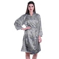 thumbnail image 1 of Moomaya Printed Womens Kimono Robes Short Satin Silk Bridal Robe Loungewear, 1 of 7