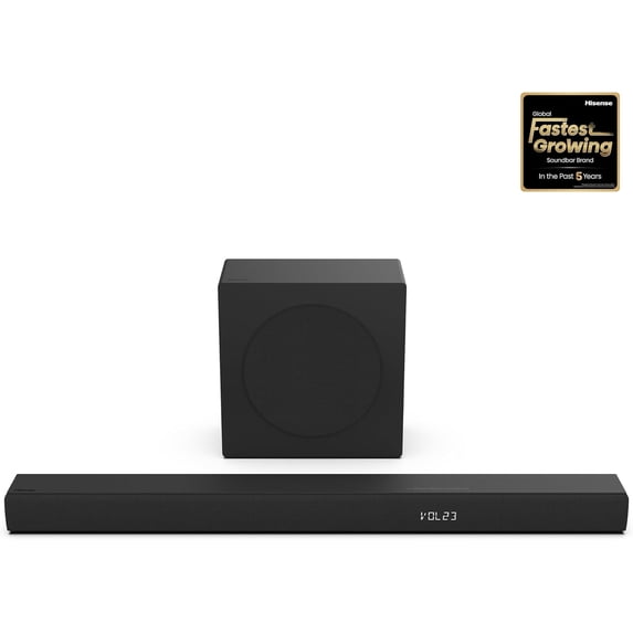 Restored Hisense HS3100 3.1Ch Sound Bar with Wireless Subwoofer, 480W, DTS Vritual: X, Dolby Digital Plus, Bluetooth 5.3, EzPlay, Roku TV Ready, HDMI/AUX/ARC/Optical (HS3100, 2024 Model)