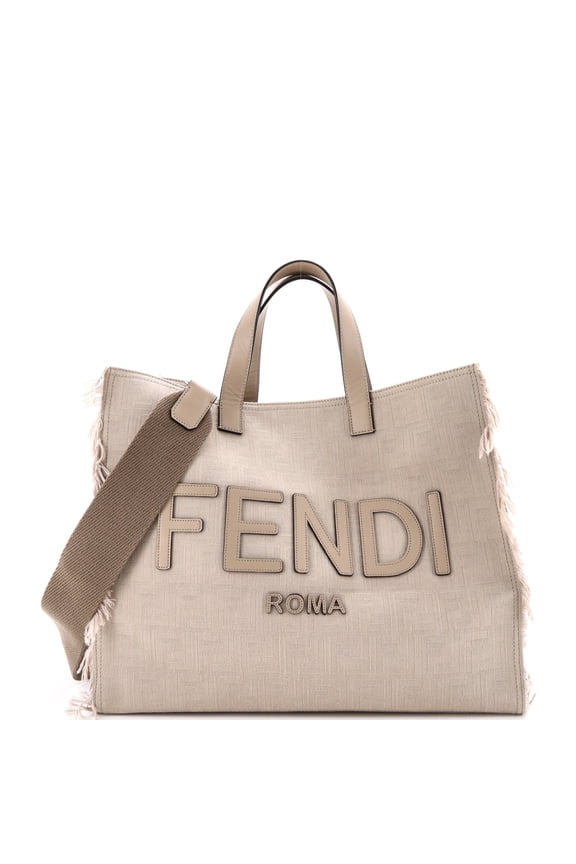Pre-Owned Logo Shopper Tote Fringe Canvas Large By Rebag