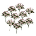 thumbnail image 2 of 10 ramos de flores artificiales para exteriores, adornos florales resistentes para bodas Rosa, 2 of 9