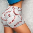 thumbnail image 4 of Yiaed Baseballs Print Women's Athletic Shorts Running Shorts Sporty Short High Waisted Elastic Workout Shorts for Yoga Gym Running & Sports -X-Large, 4 of 7