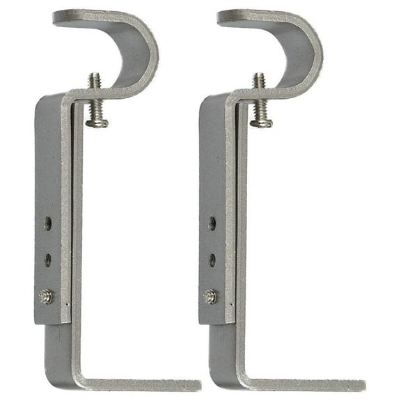 Urbanest Single Curtain Rod Bracket for 3/4" Drapery Rod, Adjustable Wall Mount Curtain Rod Holder, Heavy-Duty Metal Curtain Hardware, 2 Pieces, Pewter