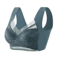 thumbnail image 2 of YWDJ Push up Bras for Women Plus Size Pullover Sleep Bras Wirefree Comfy Bras Wide Strap Full Coverage Wrap Lounge Bras Padded Plus Size Lace Comfort Bras Comfortable Bras Blue 5XL, 2 of 4
