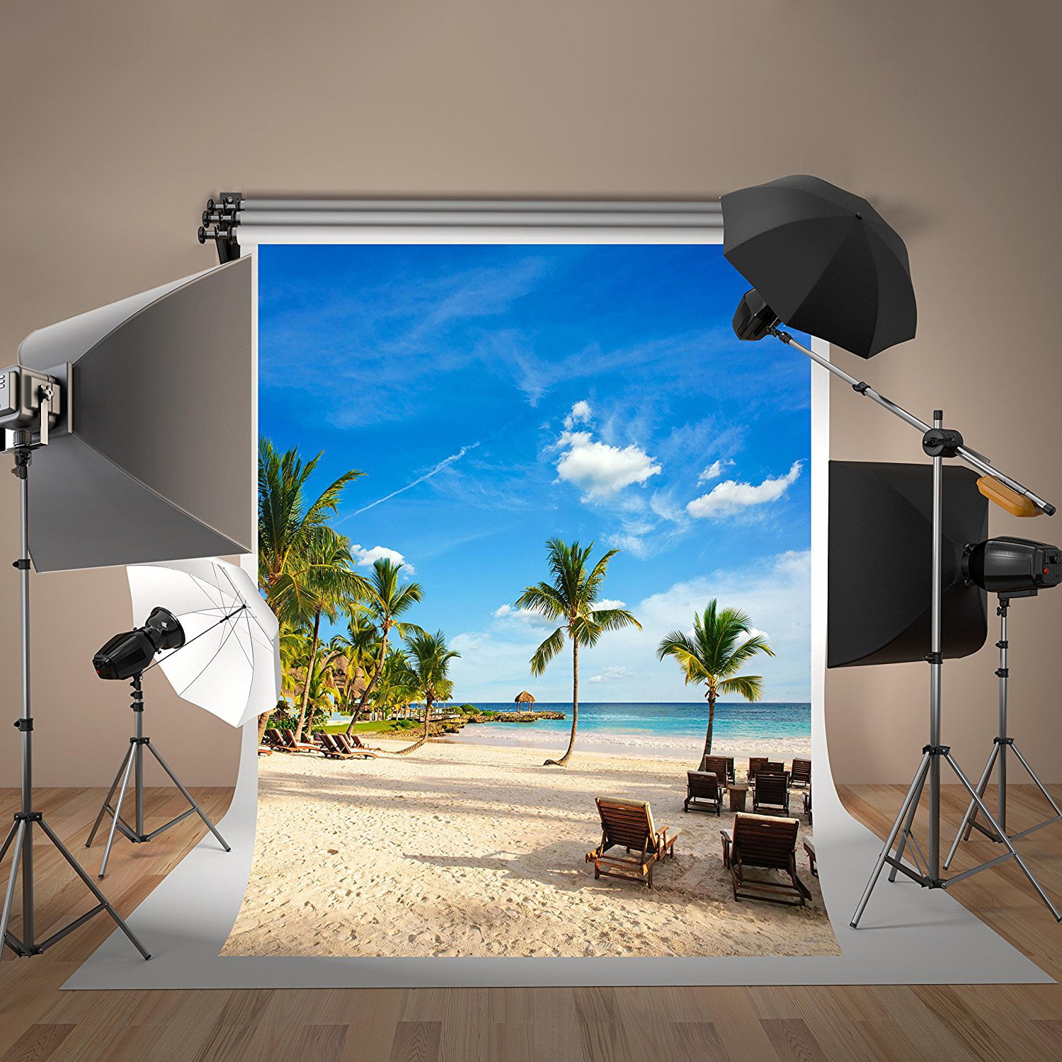 5x7ft Tropical Rainforest Photography Backdrop for Photographers Vinyl Cloth for Parties Digital Printed Summer Beach Background
