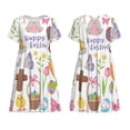 thumbnail image 3 of Bixox Robe d'Été à Manches Courtes pour Femmes Robe Ample Longueur Genou avec Poches-Joyeuses Pâques1, 3 of 7