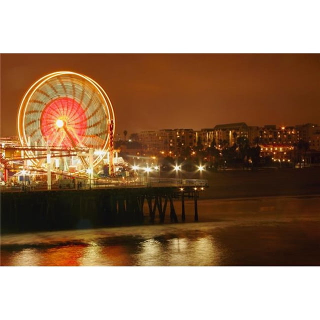 Ferris Wheel At Night Poster Print by Leah Hammond, 34 x 22 - Large