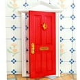 thumbnail image 4 of lionlar Maison de Poupée Miniature Rouge Extérieur Porte en Bois 4 Panneaux avec Poignée, 4 of 9