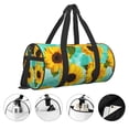thumbnail image 5 of Gaeub Sunflowers With Green Leaves Lightweight Travel Cylinder Bag Gym Tote Bag Sports Training Duffle Bag with Pockets and Straps, 5 of 8