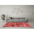 thumbnail image 3 of Ahgly Company Machine Washable Indoor Square Abstract Red Modern Area Rugs, 8' Square, 3 of 4