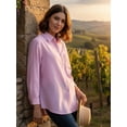 thumbnail image 3 of Women's Long Sleeve Button Down Shirt, Classic Collared Pocket Blouse, Loose Versatile Commute Top, Casual Office Women, 3 of 9