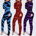 thumbnail image 4 of Mono de pijama Sexy para mujer, traje de espalda, trasero, trasero abierto, mono de rayas de cebra, monos estampados, ropa de estar por casa para el Día de San Valentín, 4 of 4