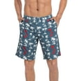 thumbnail image 4 of LRD Men's Swim Trunks with Compression Liner 9 Inch Inseam Board Short Patriotic Palms S, 4 of 6