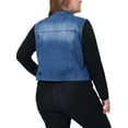 thumbnail image 3 of Agnes Orinda Plus Size Denim Vest for Women Sleeveless Zip Up Button Down Jeans Jacket Vest 2X Navy Blue, 3 of 7