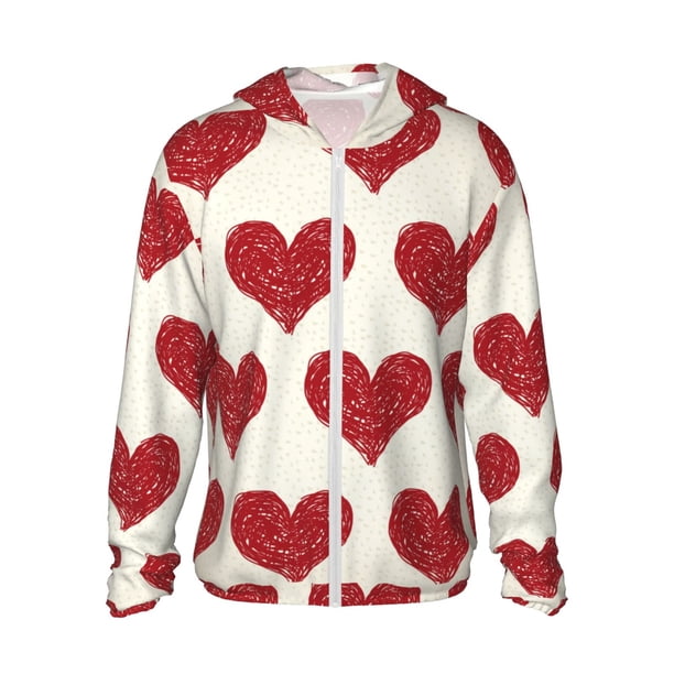 Balery Love Sudadera ligera de manga larga con capucha y protección solar UPF 50+ para hombre y mujer, ideal para pesca y running-Medium