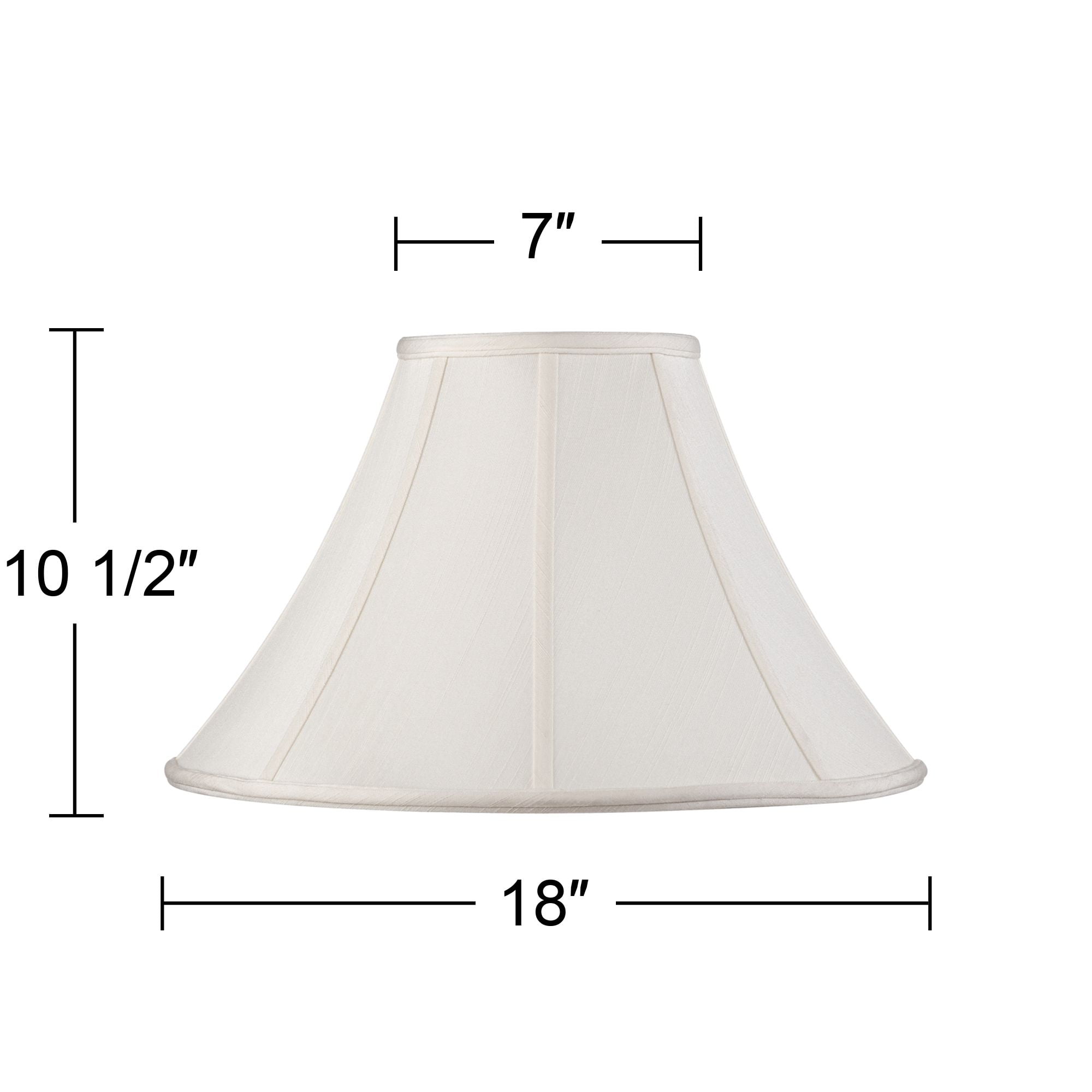 Springcrest Set of 2 Bell Lamp Shades Off-White Large 7" Top x 18" Bottom x 10.5" High Spider Replacement Harp and Finial Fitting