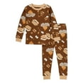 thumbnail image 2 of Toddler Sweatshirt for Girls Kids Homewear Cute Printed Hoodie And Pants Set Long Sleeve T Shirt and Pants Sleepwear Clothes Set Spring Festival Easter Pj Set Pulloverr Trendy #Z11Brown 7 -8, 2 of 4