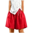 thumbnail image 2 of LOVZFMLL Pantalons pour Femmes Mode Urbaine Poches Élastiques Jogger Court Rouge m, 2 of 6