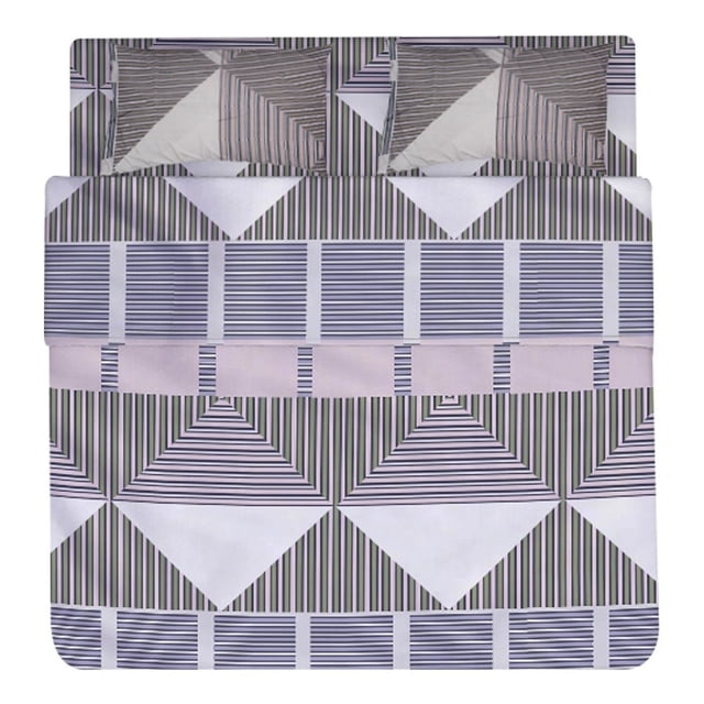 Juego De Sabanas Queen Size Estampadas De Microfibra De Poliester 4 Piezas Diseño Elegante Amplias Textura Suave
