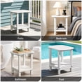 thumbnail image 4 of Nalone End Table Adirondack Small Side Table 16.5" Outdoor HDPE Plastic Small End Table for Home Living Room Bedroom Patio Farmhouse (White), 4 of 8