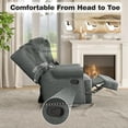 thumbnail image 3 of CozyHome Swivel Recliner Chair, Comfy Glider Rocking Chairs with Lumbar Pillow and Footrest, Upholstered Swivel Rocking Chair for Bedroom,Nursery, Dark Grey, 3 of 8