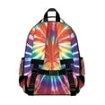 thumbnail image 3 of Colorful Rainbow Tie Dye Spiral Pattern Backpack for School,Cute School Bag,Schoolbag with Adjustable Shoulder Straps & Padded Back,15.25"x11.5"x5.25", 3 of 5