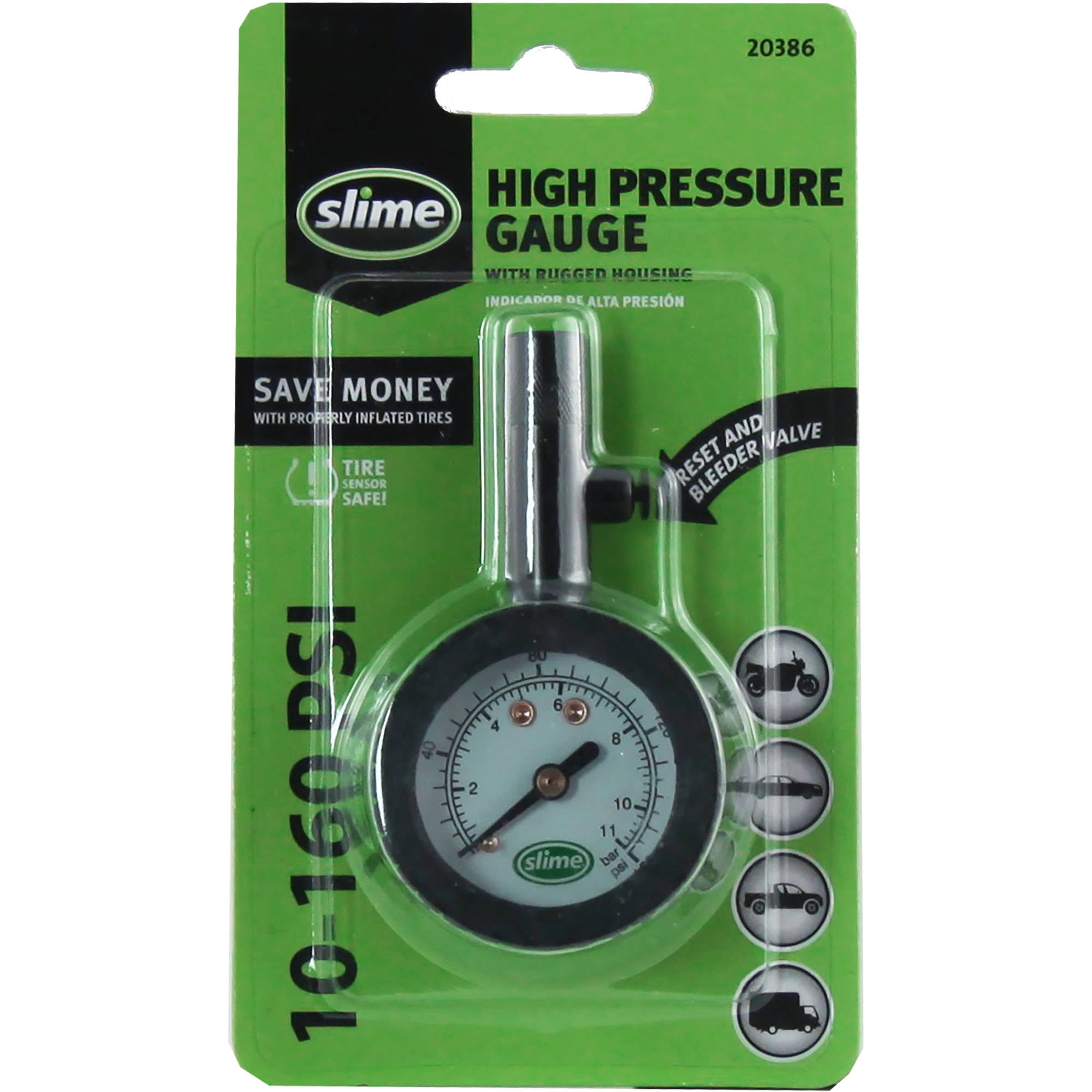 Slime Rugged High Pressure Tire Gauge 10160 PSI 20386