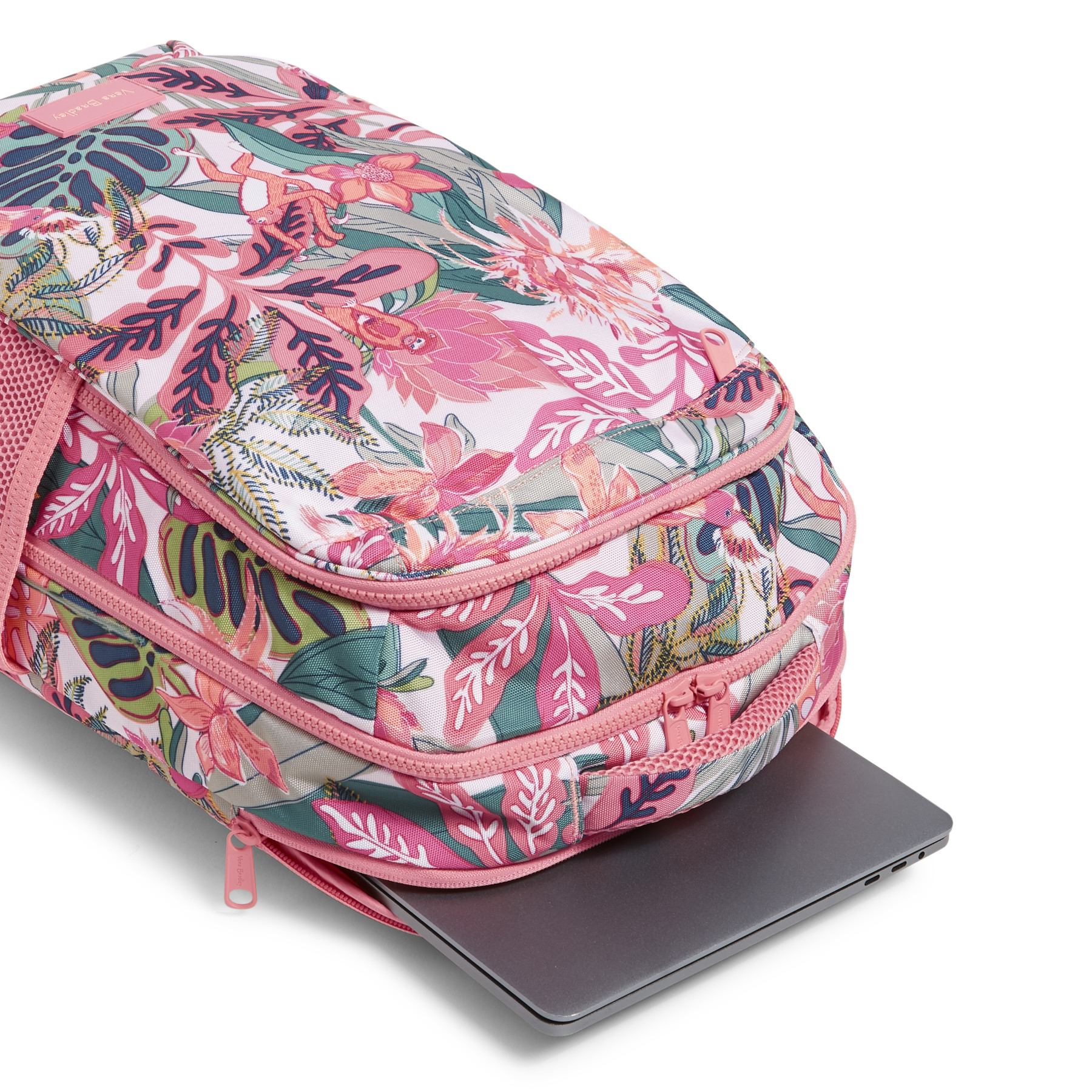 vera bradley reactive cooler backpack in rain forest canopy coral Outlet Essential Lightweight, Water-Repellent Fluorite Green, Size: 23 L Endorsed by the American Chiropractic Association Vera Bradley Rain Forest Canopy