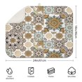 thumbnail image 2 of Brown Ethnic Floral and Mandala Pattern Dish Drying Mat for Kitchen 1 Pack, Ultra Absorbent Microfiber Dishes Drainer Mats,18"x24", 2 of 4