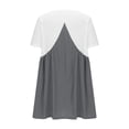 thumbnail image 4 of Robe à Col en V pour Femmes, Robe à Blocs de Couleur Longueur Genou, Robe Décontractée Sans Manches pour Femmes, Robe d'Été Résistante aux Plis, 4 of 5
