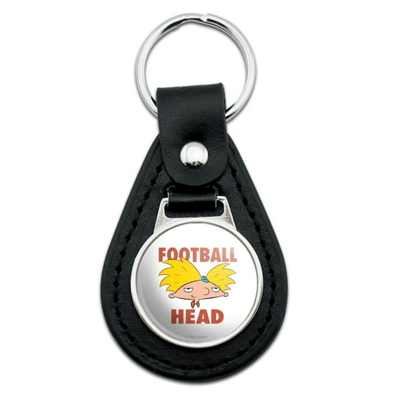 Black Leather Hey Arnold! Football Head Keychain