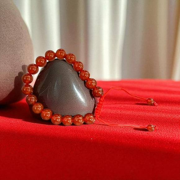 Carnelian Bracelet 10 mm with adjustable strings