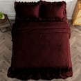 thumbnail image 4 of 4 Piece Long Ruffle Sheet Set, 30" Inch Long Ruffle On Corner Of The Flat Sheet, 18 Inch Deep Pocket, 100% Egyptian Cotton, 800 TC, Full Size, Solid Wine, 4 of 9