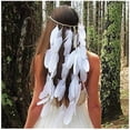 thumbnail image 1 of Diadema de plumas de verano, tocado bohemio hippie, cadena para la cabeza de los años 20, accesorios para el cabello, peinado, maquillaje, graduación, mujeres y niñas, 1 of 5
