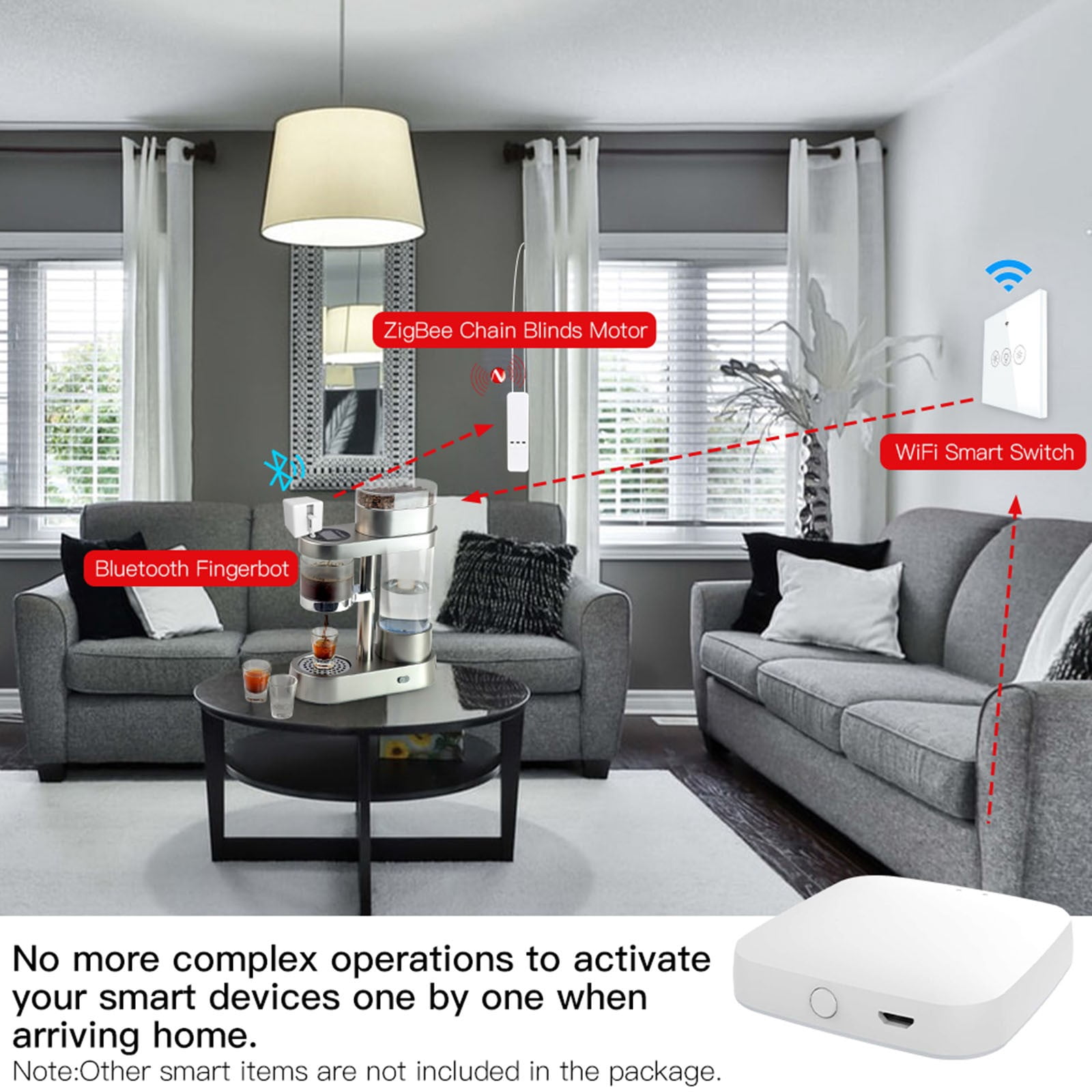 Hmsavn Tuya Zig-bee 3.0 Hub Gate-way, Smart Home Wireless Remote Controller, Assistant.Work With All Tuya ZigBee3.0 Electronics