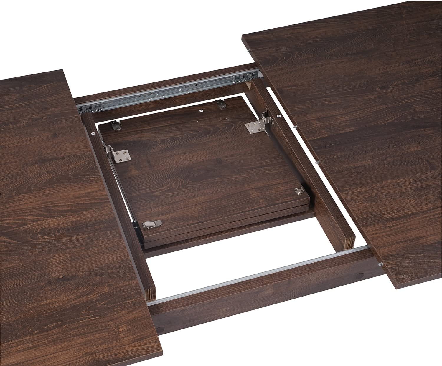 78.7" L Extendable Dining Table, Removable SelfStoring Leaf,Walnut