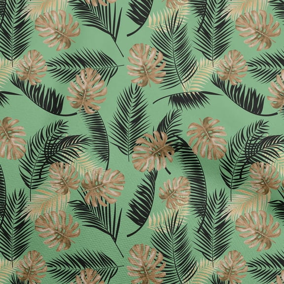 oneOone Cotton Poplin Twill Sea Green Fabric Tropical Dress Material Fabric Print Fabric By The Yard 56 Inch Wide