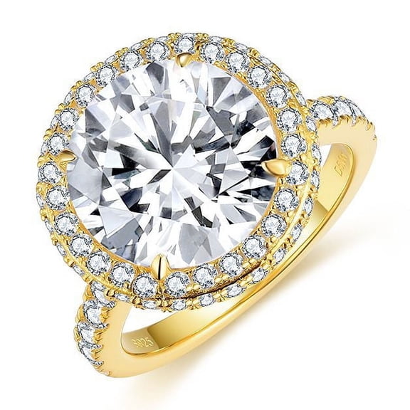 Gold 5 Carat Moissanite Rings for Women Moissanite Wedding Rings Set for Bridal D-Color Clarity Simulated Diamond Promise Ring Fiancee Lab Grown Diamond Rings for Lady