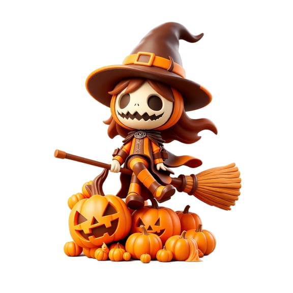 Halloween Miniature Wooden Figurine Set, Pumpkin Witch Ghost Tiered Tray Decor, Cute Spooky Desktop Ornaments for Home Party
