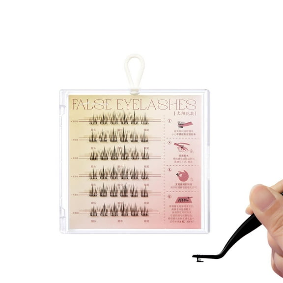 Reusable Glue-Free False Eyelashes, Glue Free Eyelashes, Lash Clusters Kit Waterproof, Press on Lashes No Glue Needed (F)